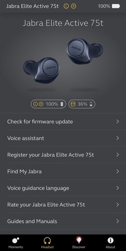 Aplicación Jabra Elite Active 75t Aplicación Jabra Elite Active 75t