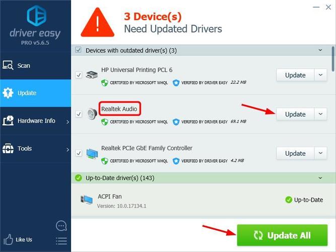 Actualización de controladores de auriculares